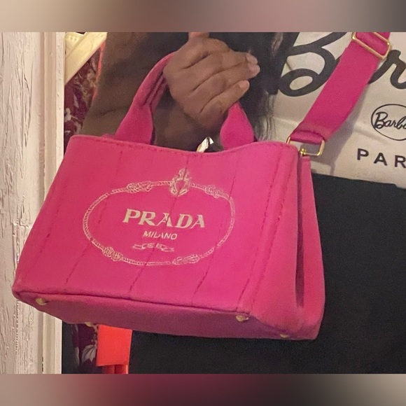 Prada Small Pink Canapa Bag With Dustbag And Card - Picture 1 of 16